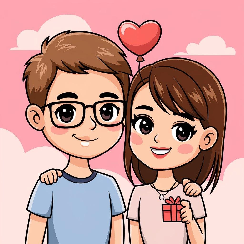 Matching Cute Cartoon Couple Profile Picture