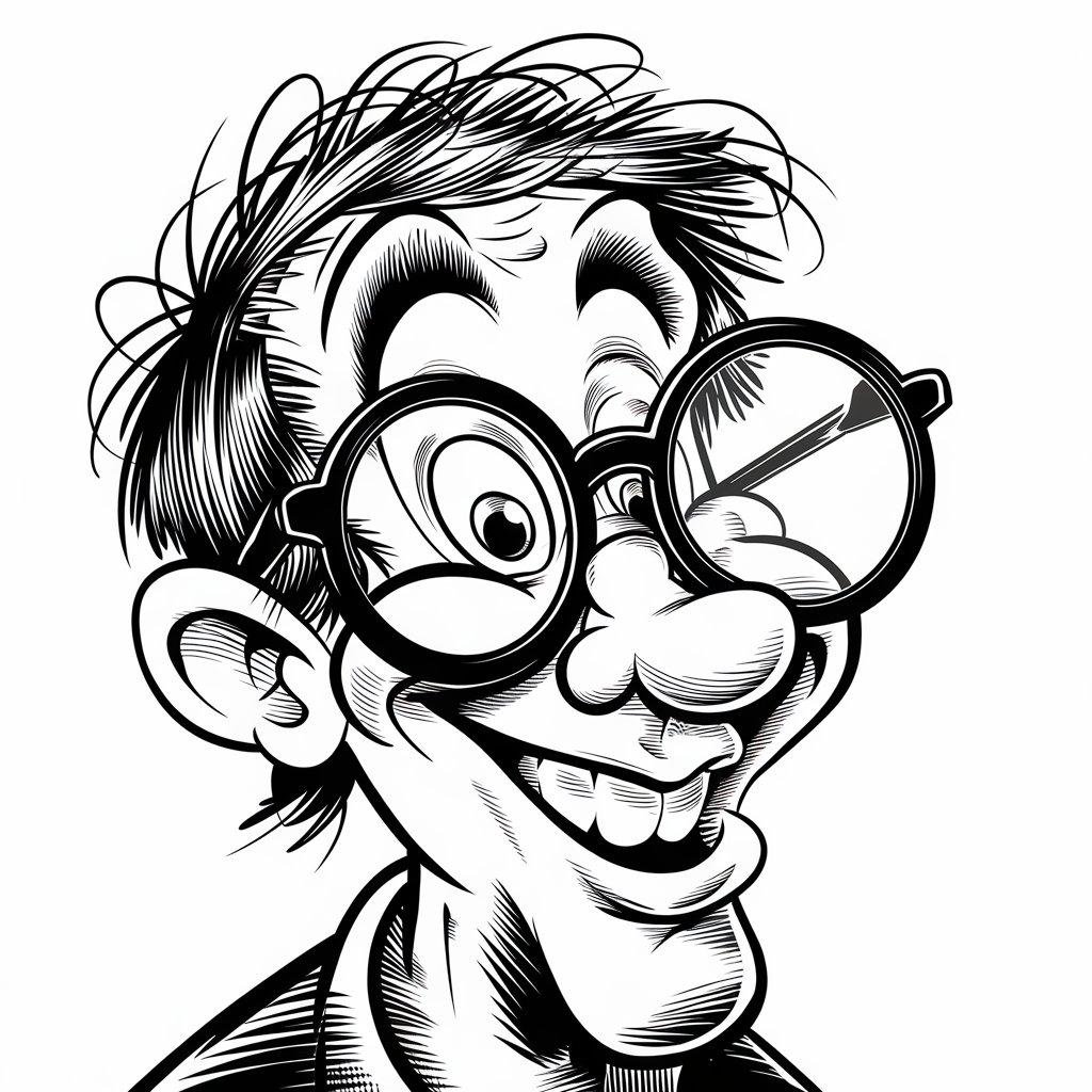 Goofy Cartoon Characters with Glasses