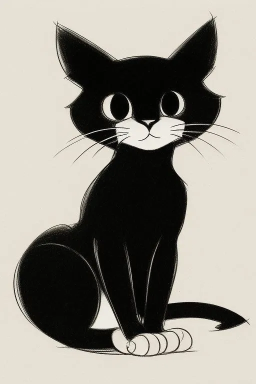 Minimalist black cat icon with sleek silhouette design, perfect for mobile apps, website buttons, or Halloween-themed branding