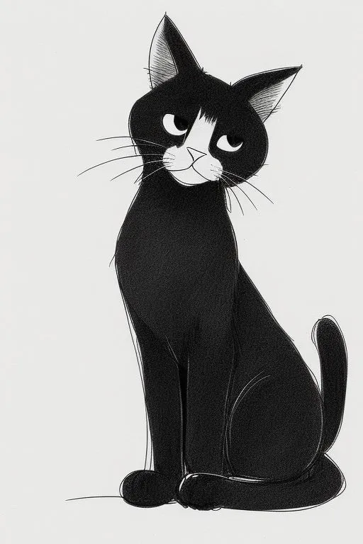 Minimalist black cat icon with sleek silhouette design, perfect for mobile apps, website buttons, or Halloween-themed branding