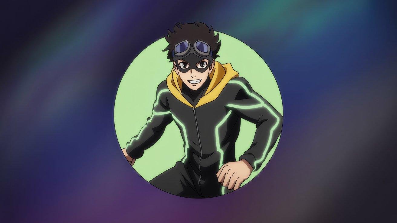 Koichi Haimawari anime PFP cropped above the chest in round shape – high-quality image for social media profiles